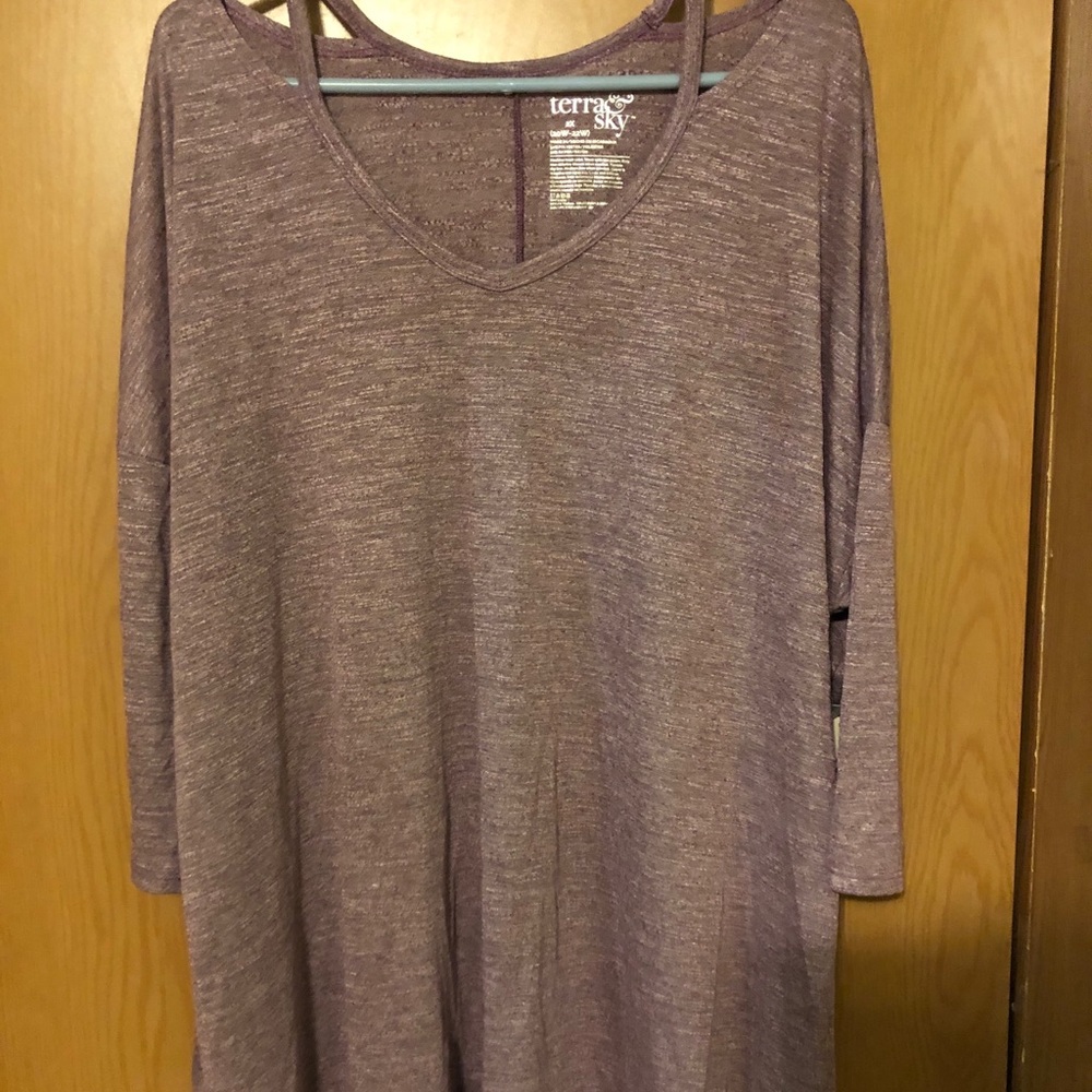 Terra & Sky mauve pink knit top 2x